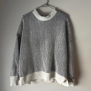 Aerie Black and White Striped Sweater